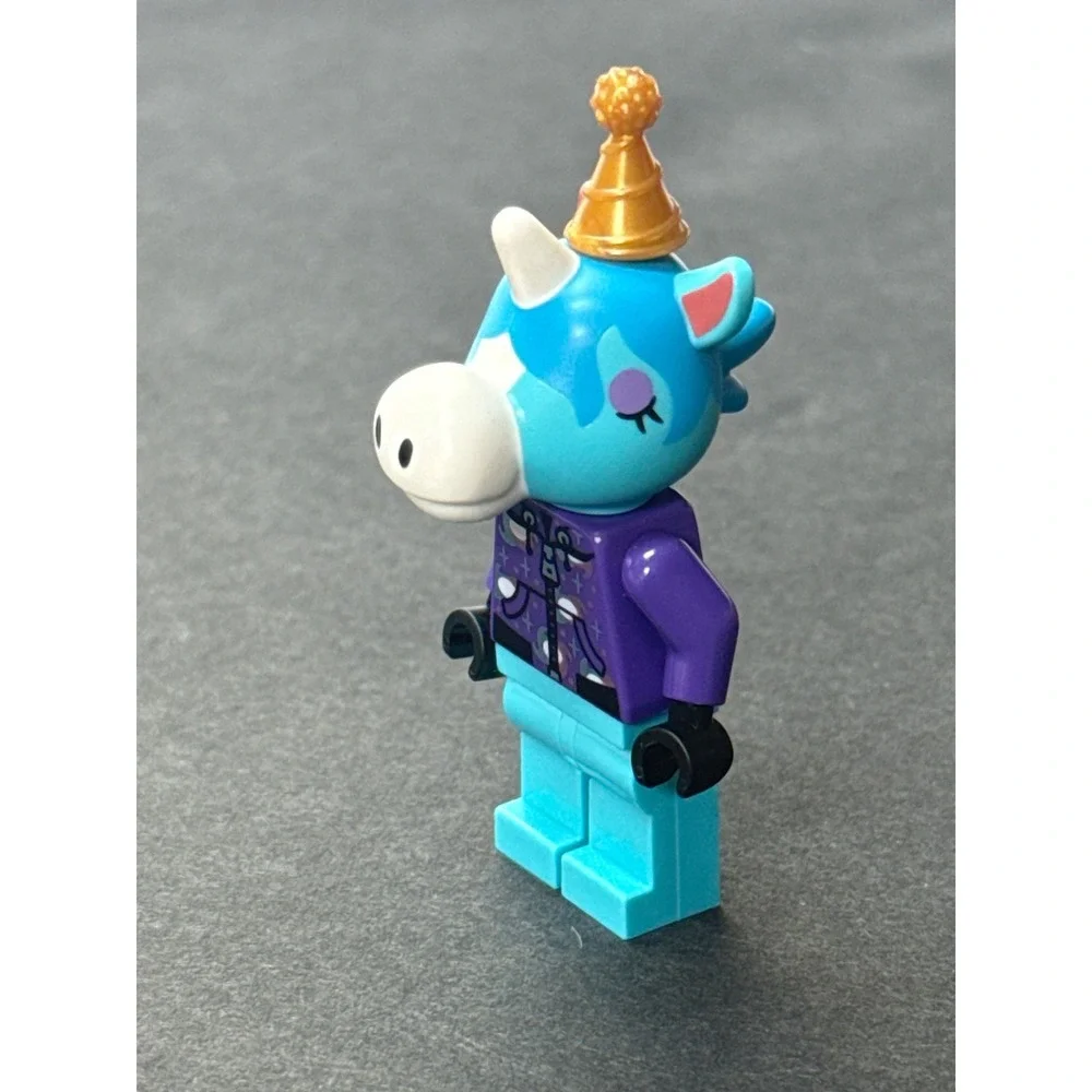 LEGO Animal Crossing Julian Minifigure Blue Purple Hoodie Gold Party Hat